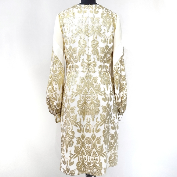 J. Mendel Paris Couture Baroque Silk Patchwork Puff Sleeve Mini Dress - Picture 10 of 10